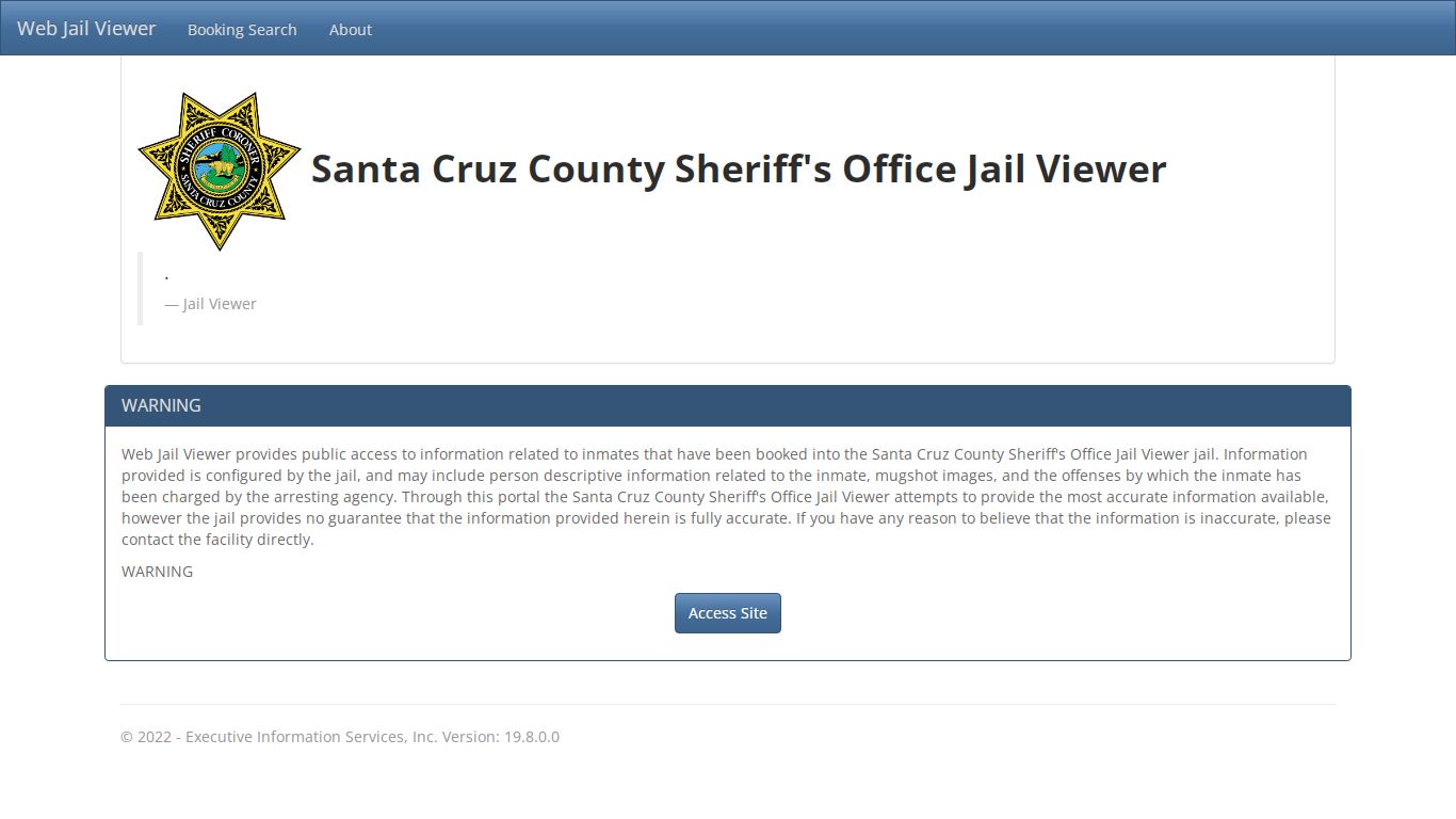 Home Page - Web Jail Viewer - Santa Cruz County, California